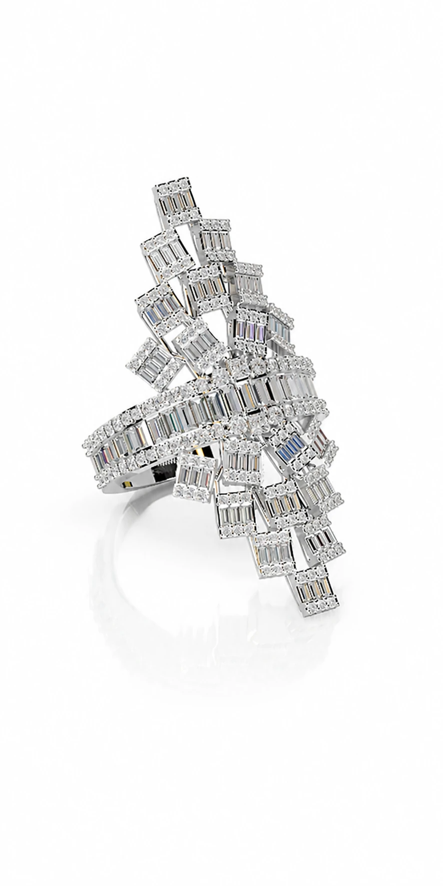Orion Éternel diamond ring — sculptural profile