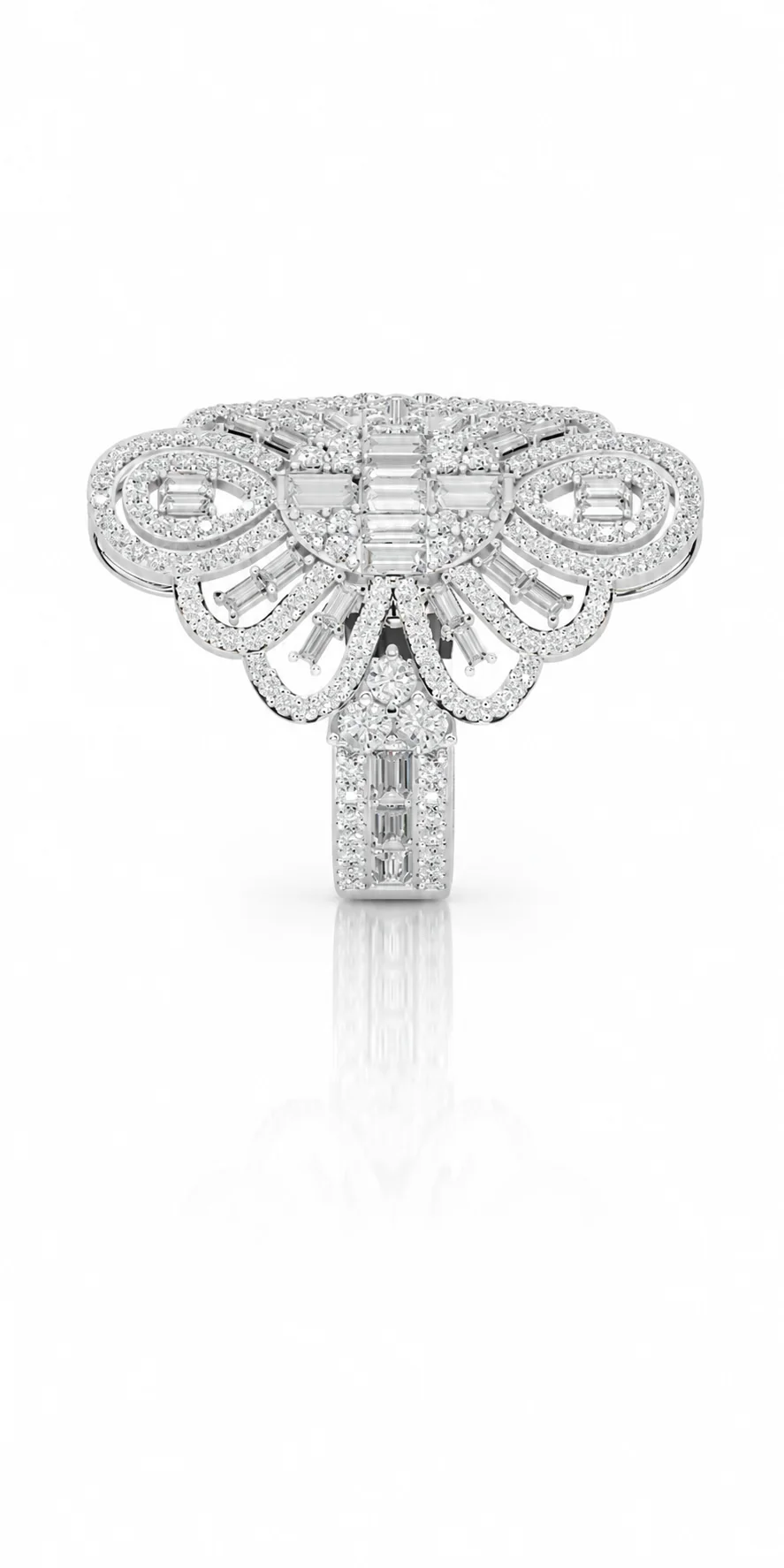 Vœu Stellaire diamond ring — side profile