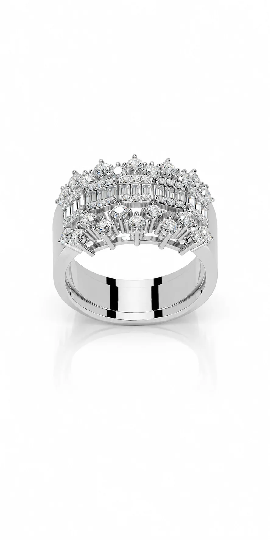 Étreinte de Cassiopée diamond ring — side profile