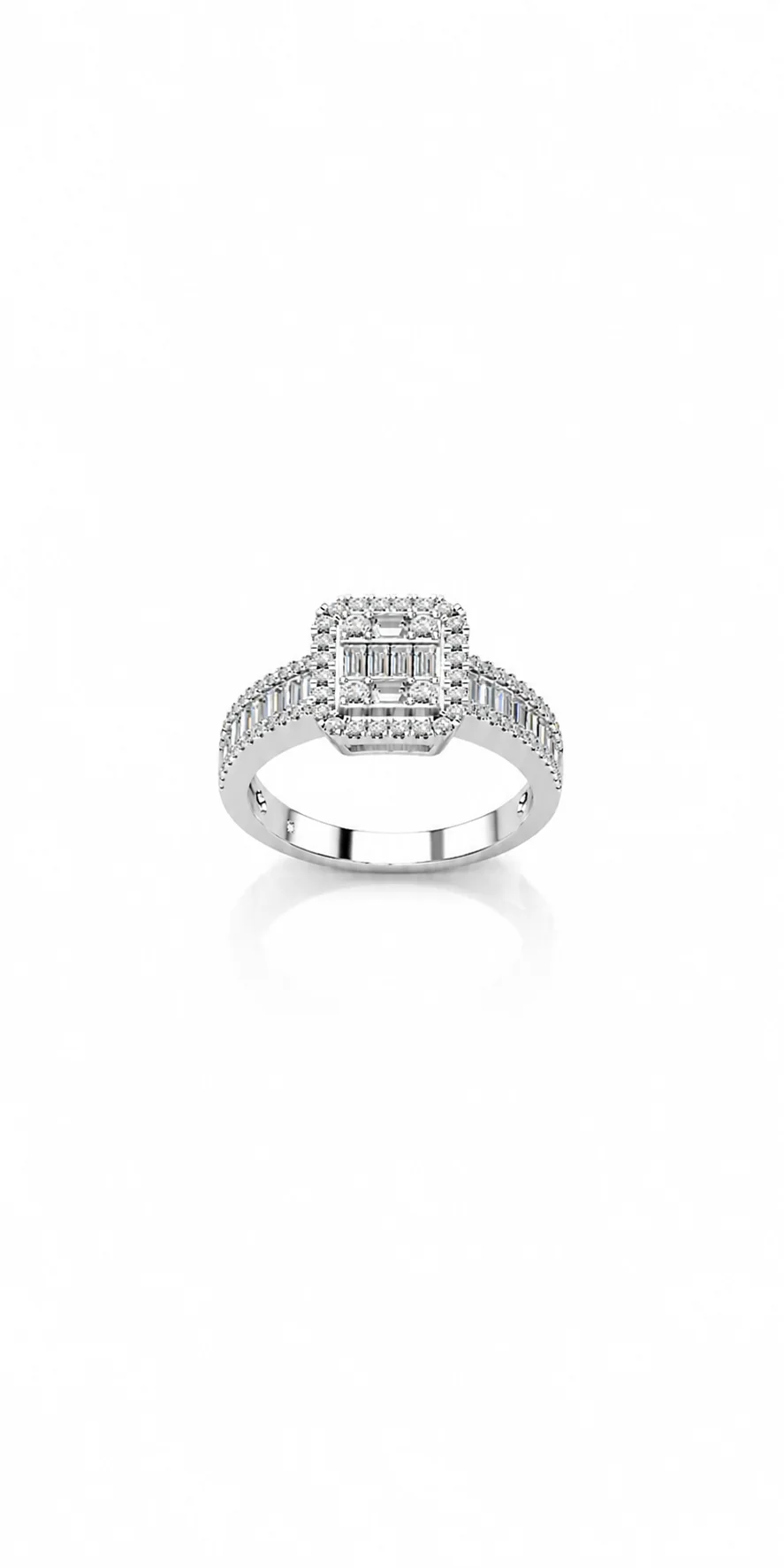 Destin Lunaire diamond ring — sculptural profile